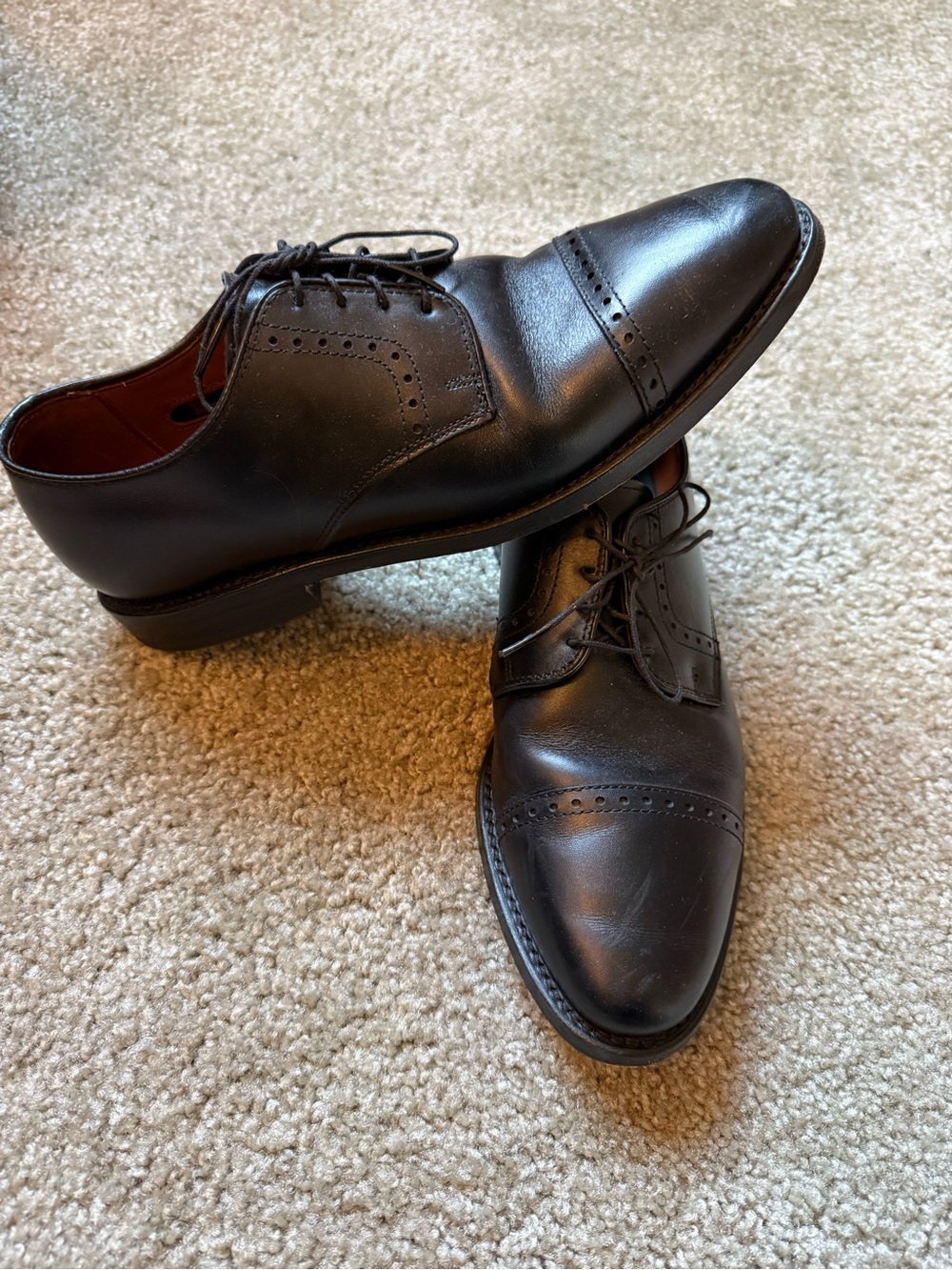 Allen Edmonds Black Cap-Toe Derby Oxfords